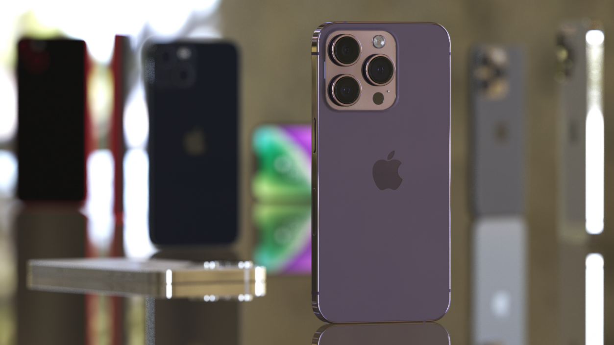 3D Apple iPhone 14 Pro Deep Purple