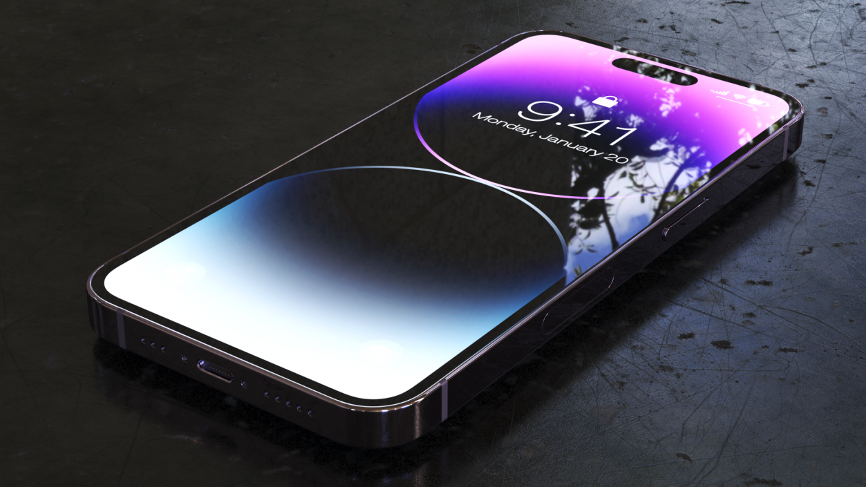 3D Apple iPhone 14 Pro Deep Purple