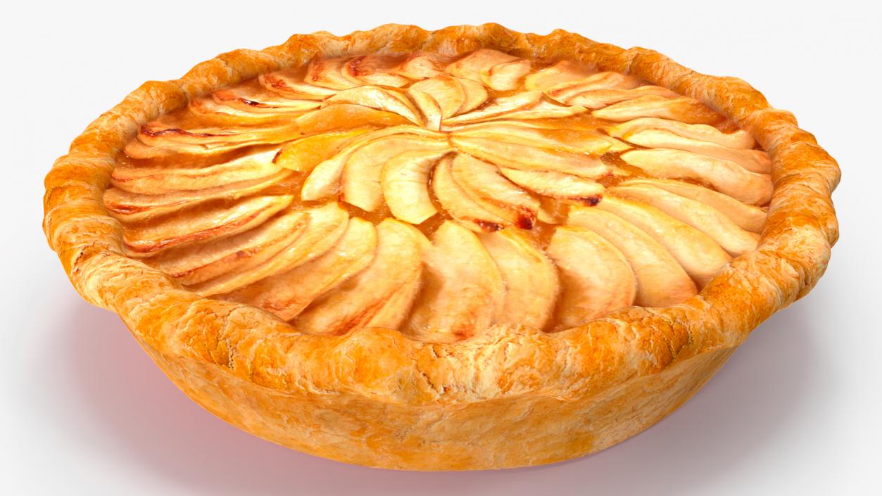 Open Face Apple Pie 3D model