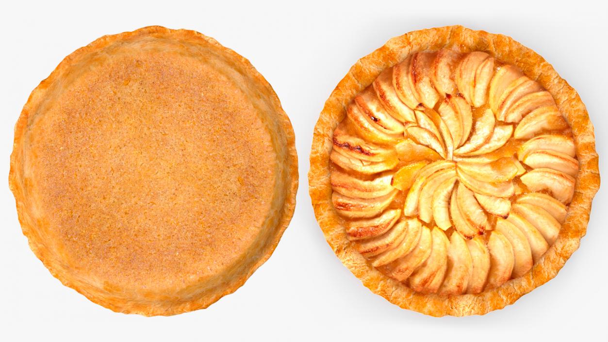 Open Face Apple Pie 3D model