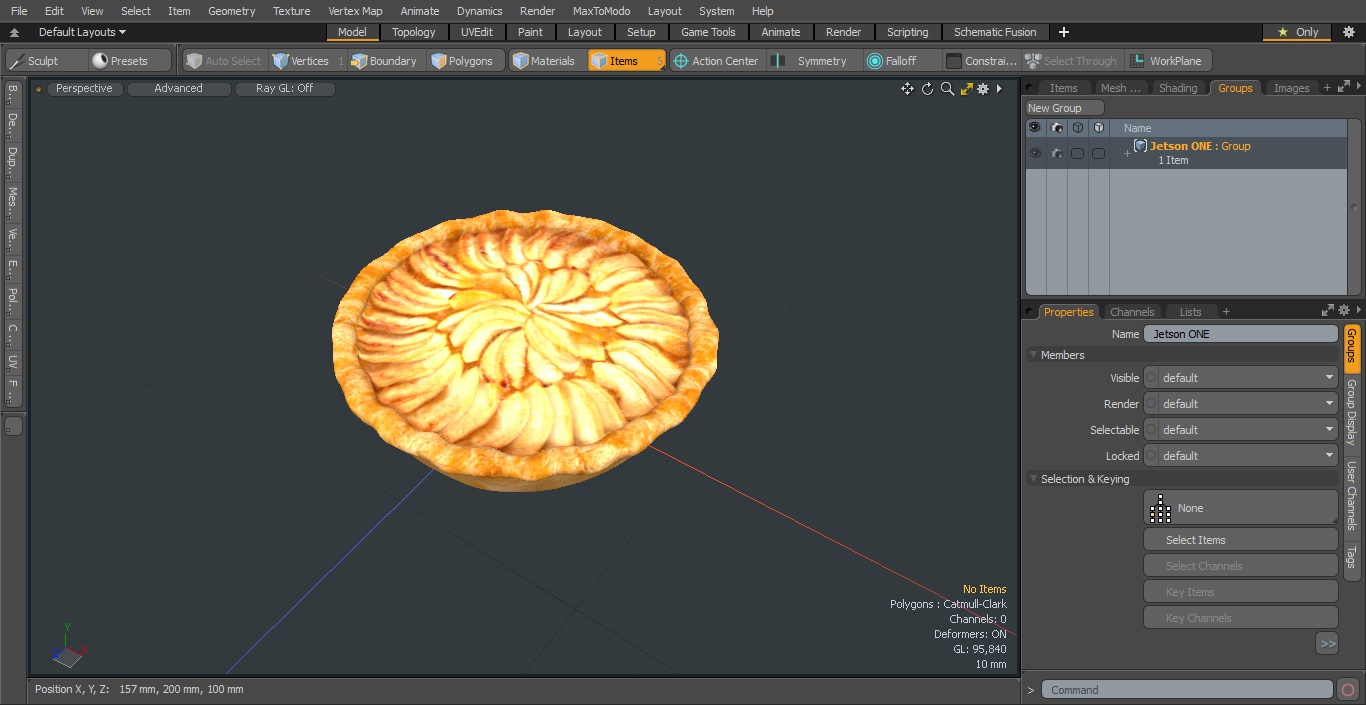 Open Face Apple Pie 3D model