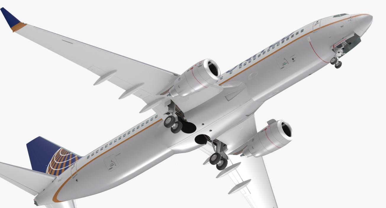 Boeing 737-800 with Interior United Airlines 3D model