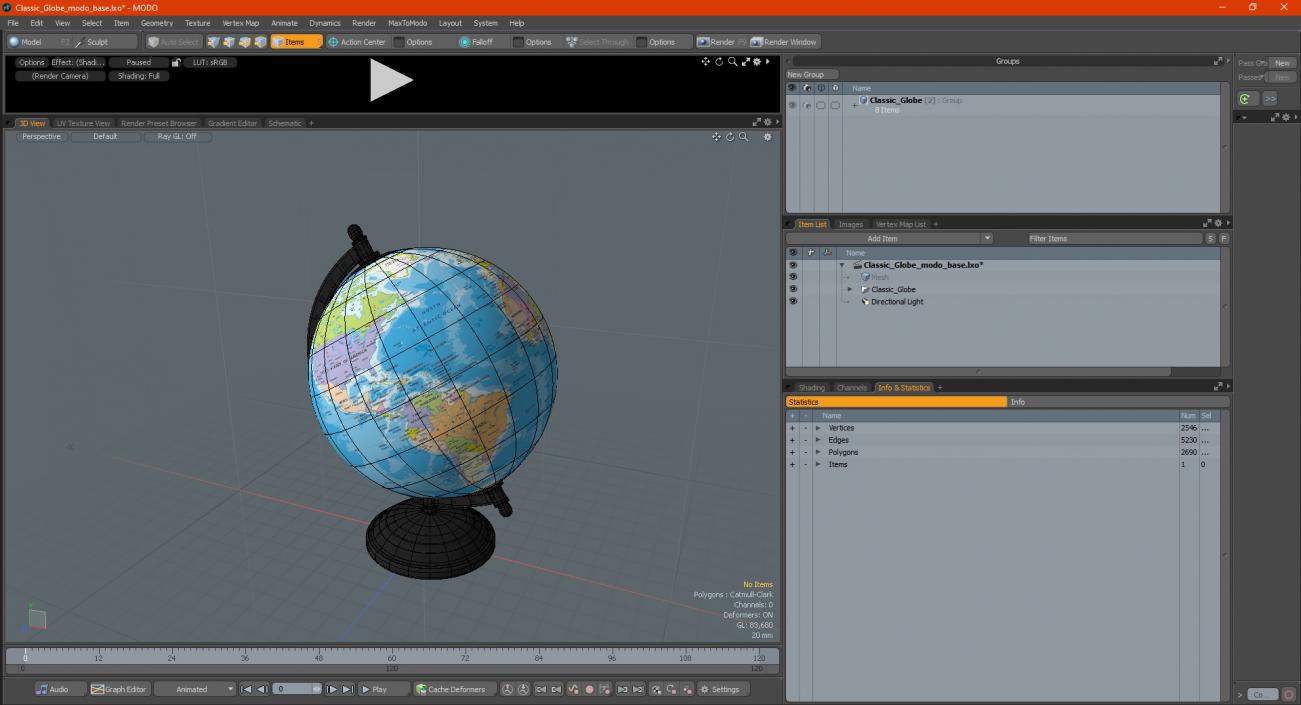 3D Classic Globe model