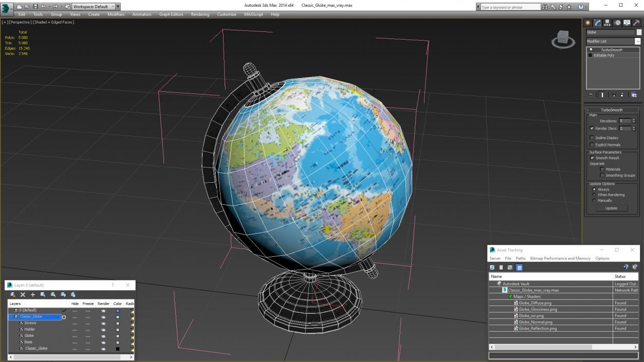 3D Classic Globe model