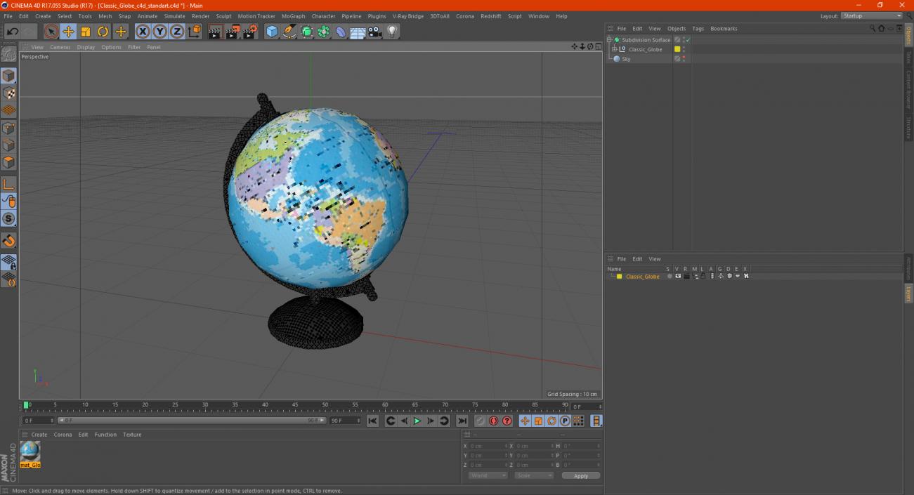 3D Classic Globe model