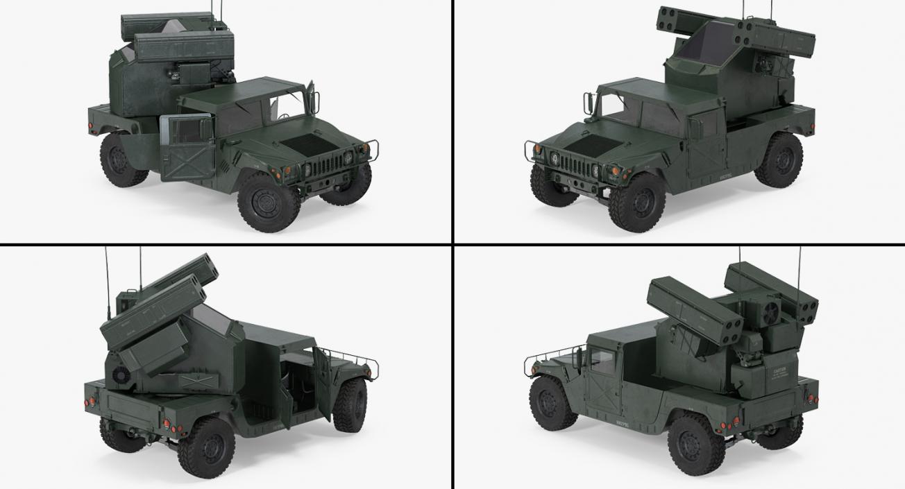 HMMWV M998 Equipped with Avenger Rigged 3D model