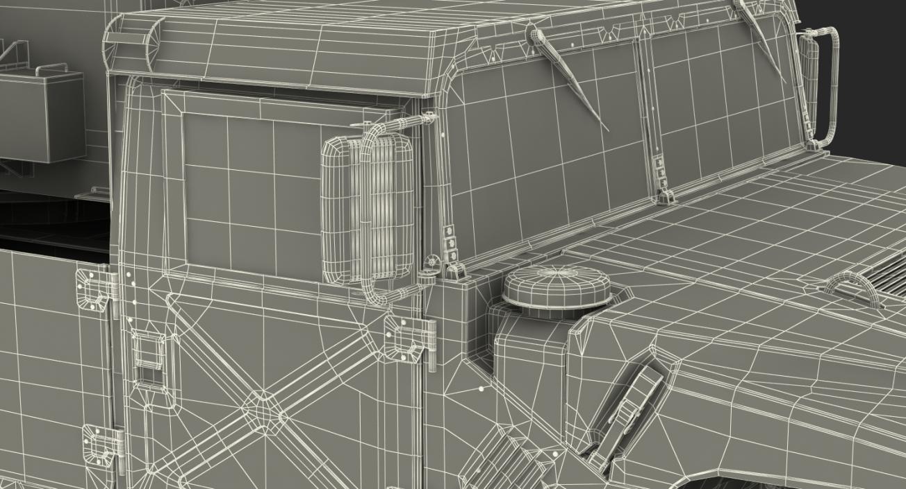 HMMWV M998 Equipped with Avenger Rigged 3D model