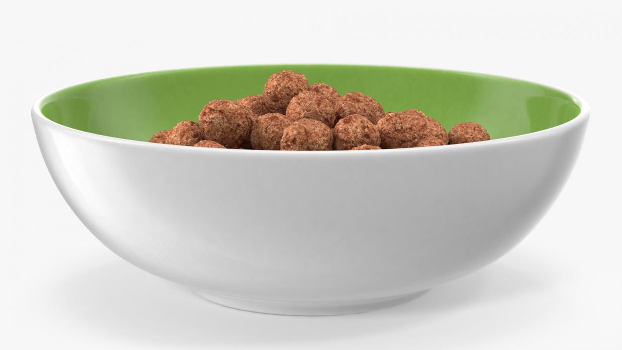 Chocolate Cereal Balls in a Bowl 3D