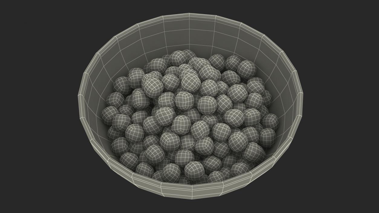 Chocolate Cereal Balls in a Bowl 3D