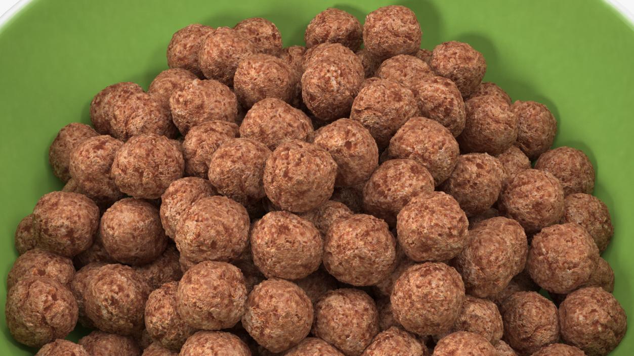 Chocolate Cereal Balls in a Bowl 3D