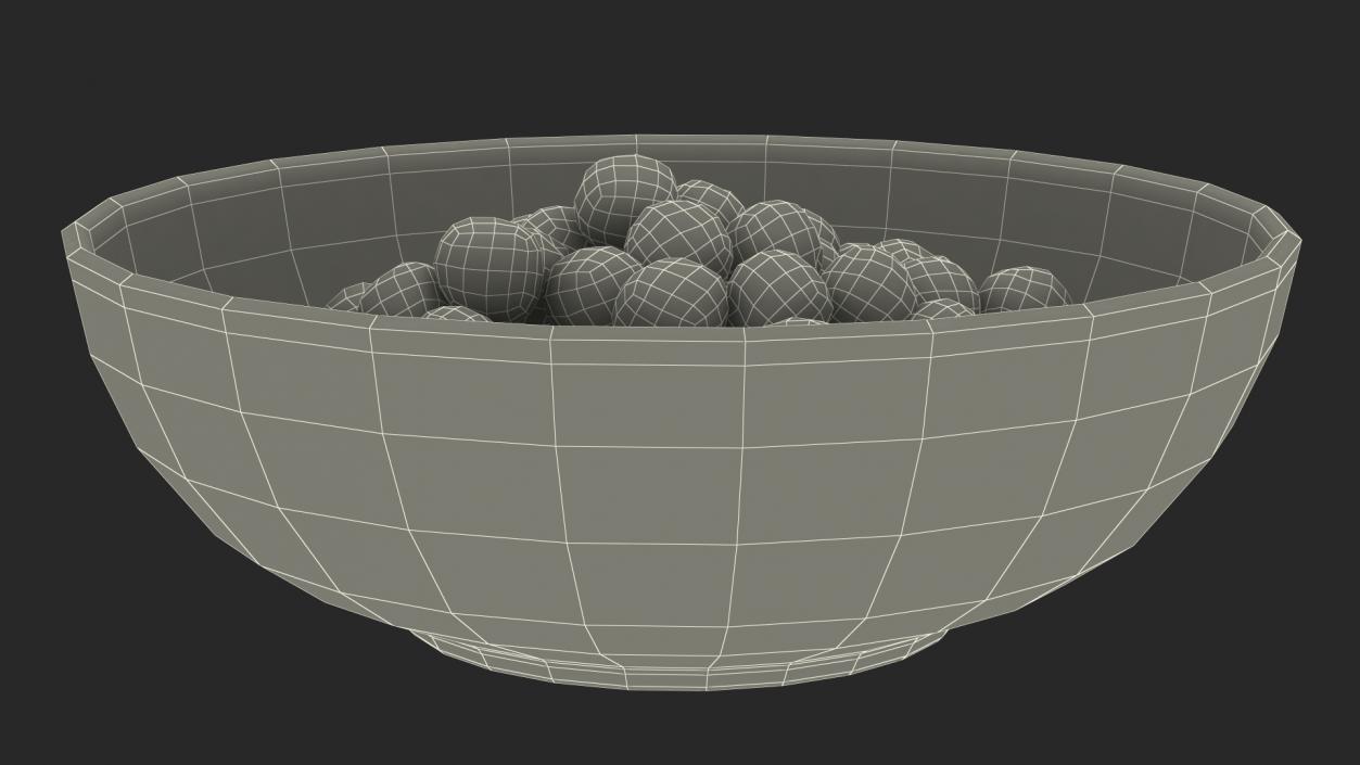 Chocolate Cereal Balls in a Bowl 3D