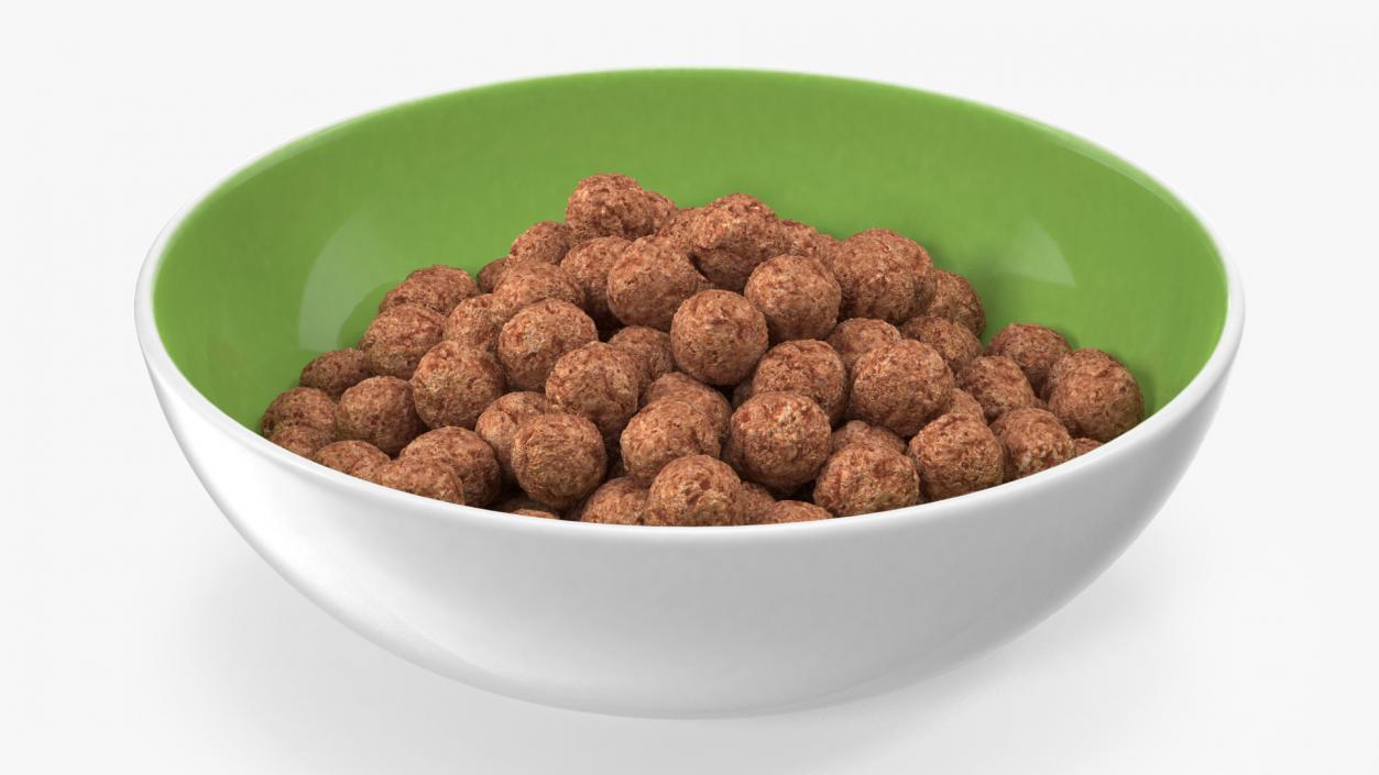 Chocolate Cereal Balls in a Bowl 3D