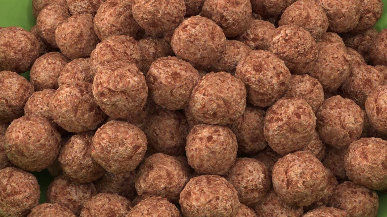 Chocolate Cereal Balls in a Bowl 3D