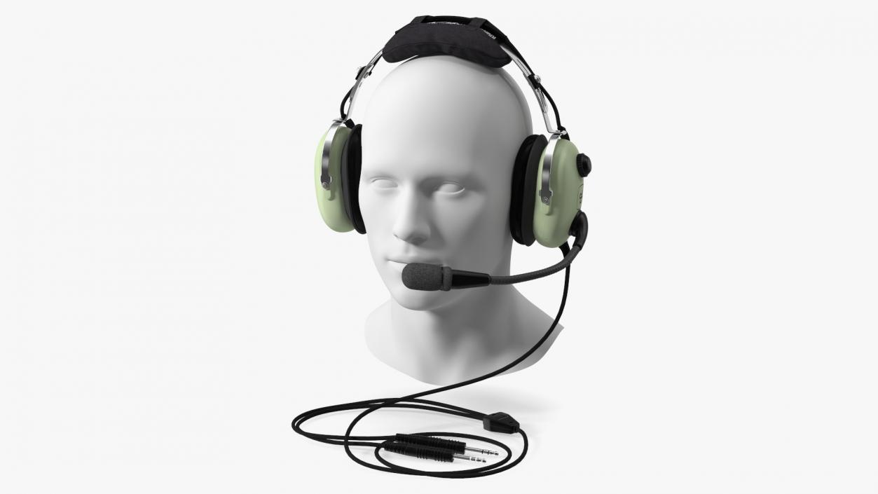 3D Aviation Headset David Clark with Mannequin model