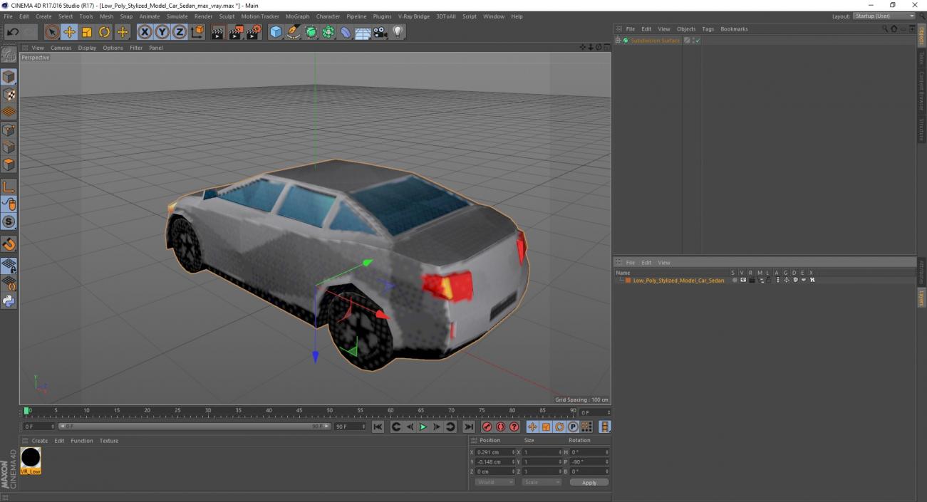 3D model Low Poly Stylized Model Car Sedan 2