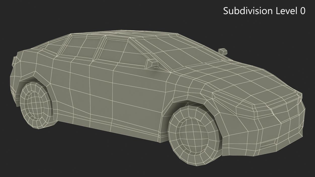 3D model Low Poly Stylized Model Car Sedan 2