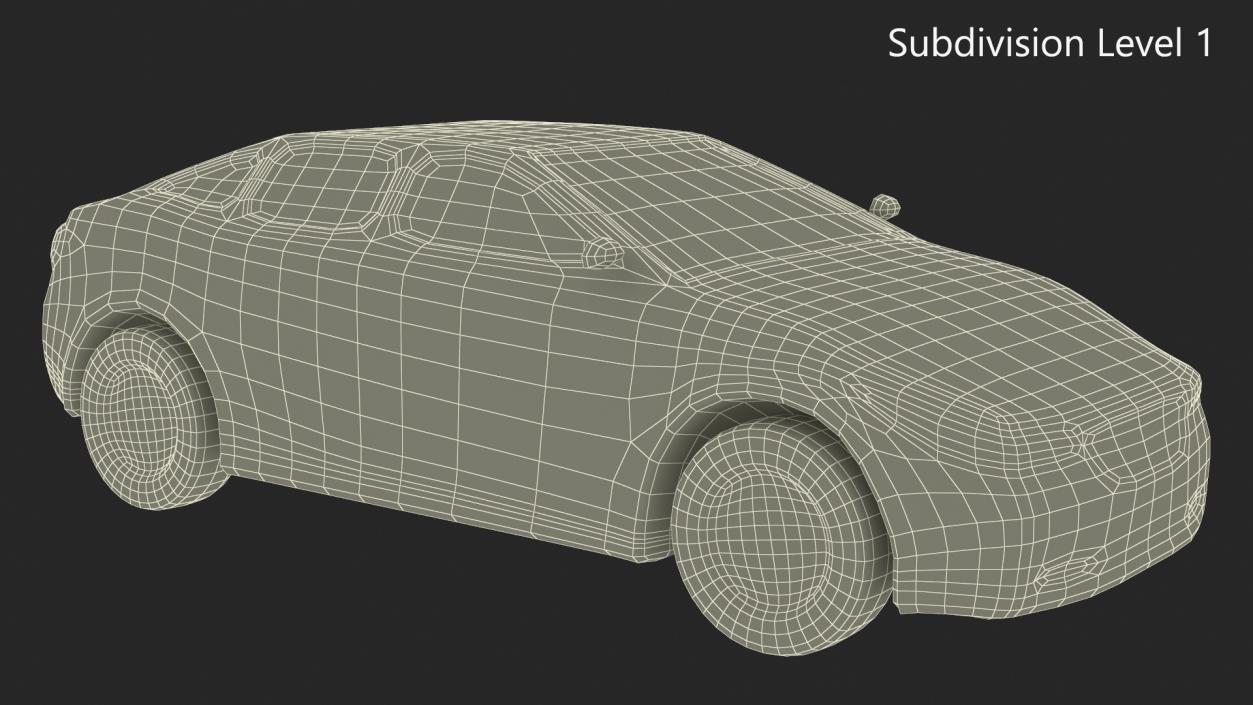 3D model Low Poly Stylized Model Car Sedan 2