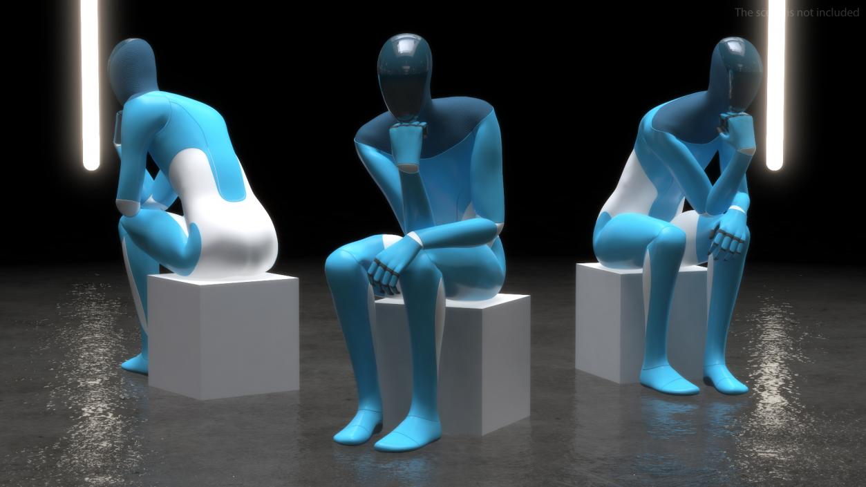 Robotic Humanoid Thinker Pose 3D model