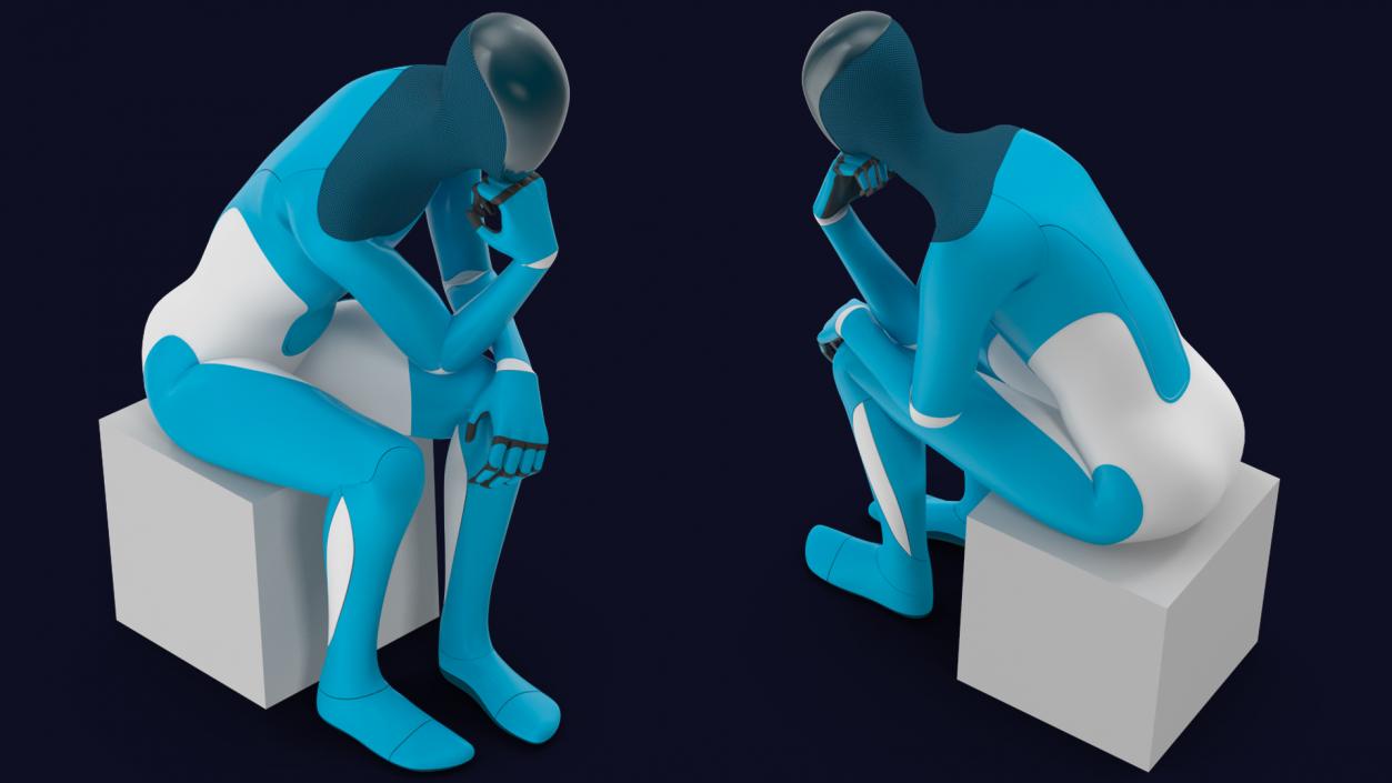 Robotic Humanoid Thinker Pose 3D model