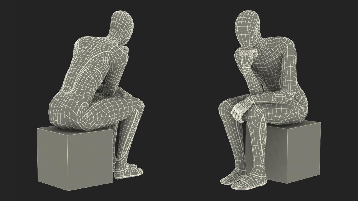 Robotic Humanoid Thinker Pose 3D model