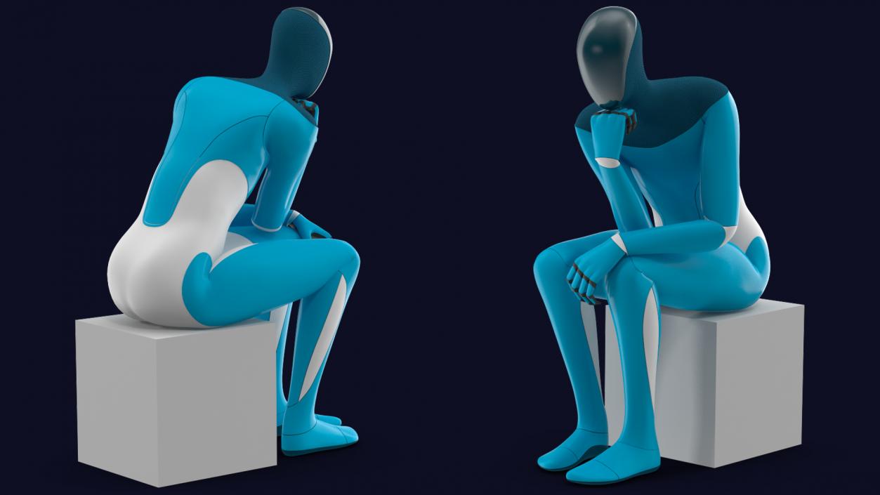 Robotic Humanoid Thinker Pose 3D model