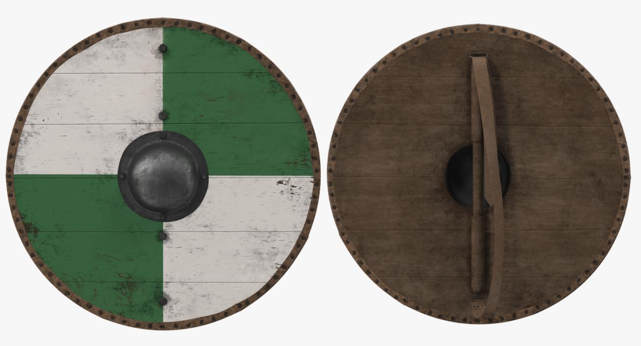 3D Round Medieval Shields Collection model