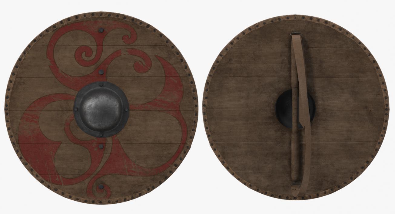 3D Round Medieval Shields Collection model