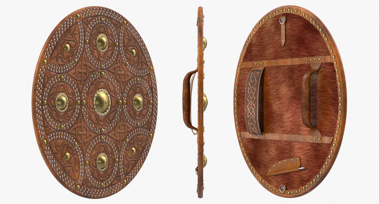 3D Round Medieval Shields Collection model