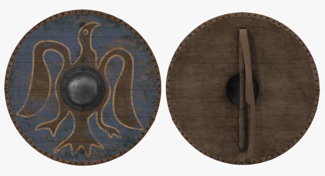 3D Round Medieval Shields Collection model