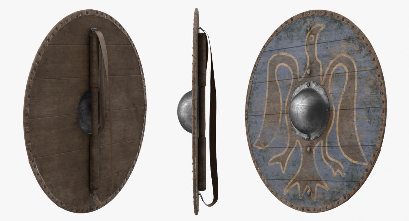 3D Round Medieval Shields Collection model