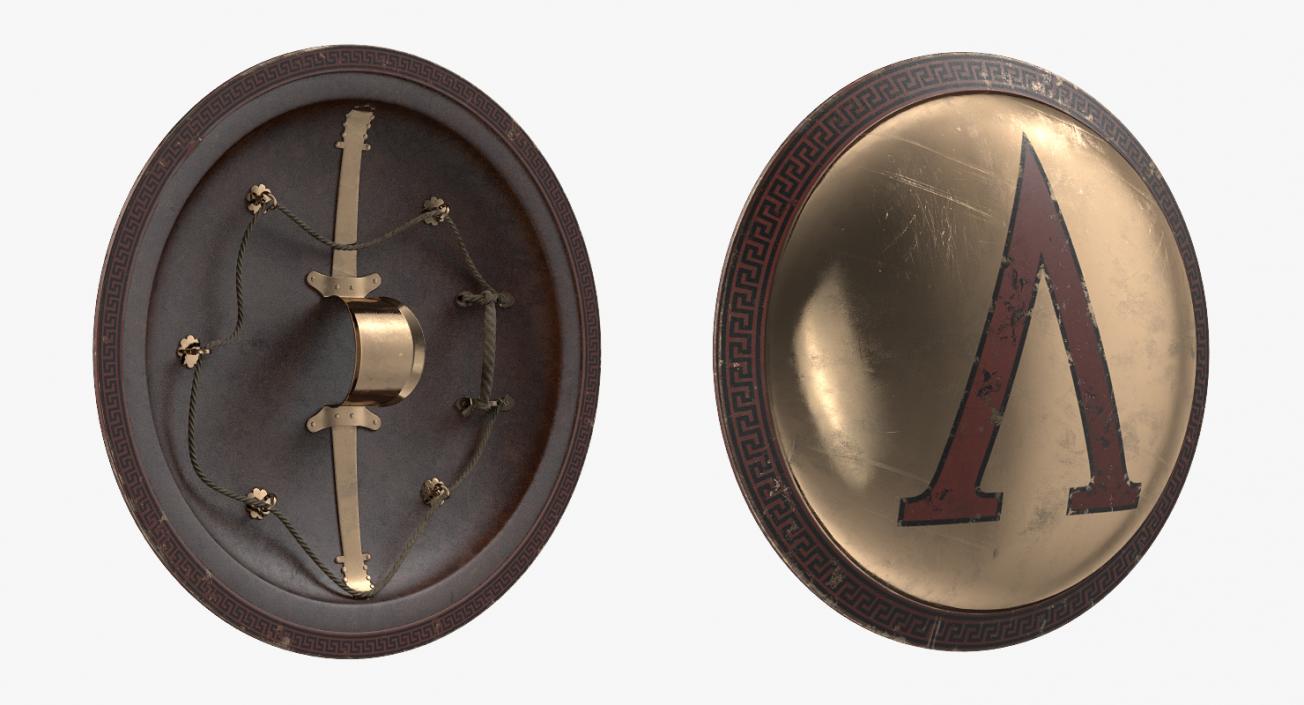 3D Round Medieval Shields Collection model