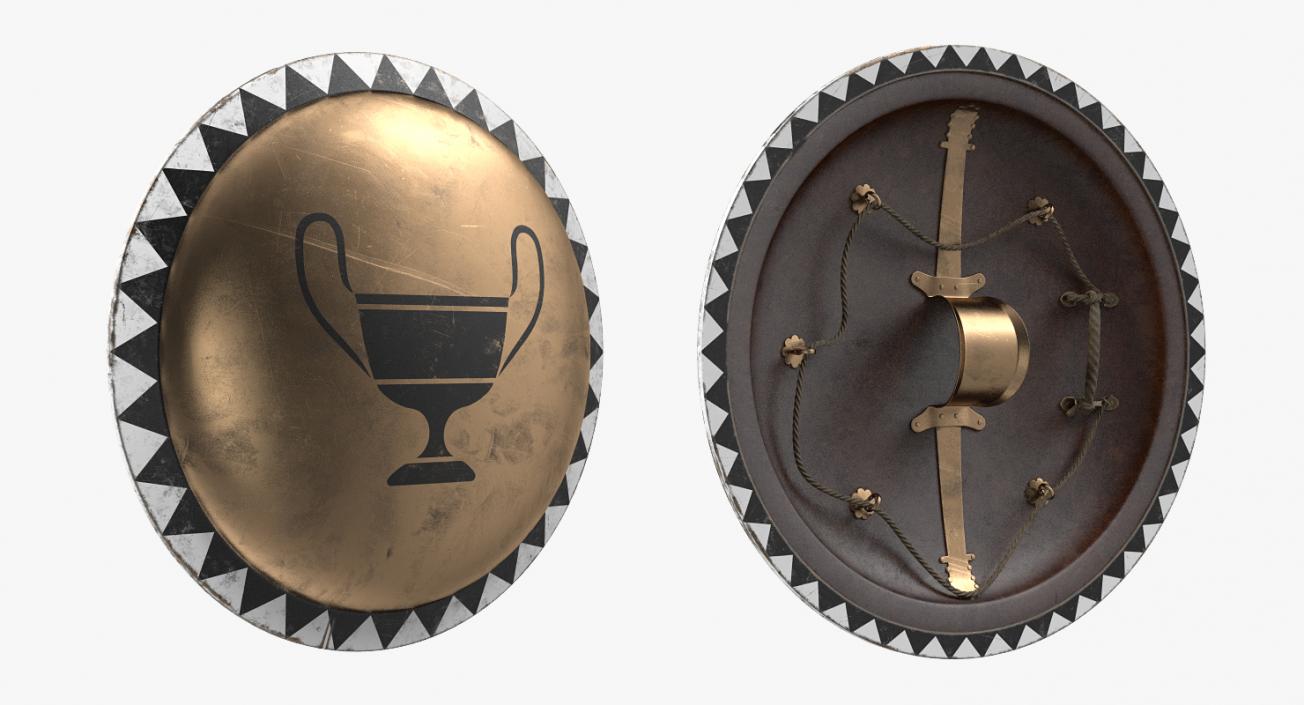 3D Round Medieval Shields Collection model