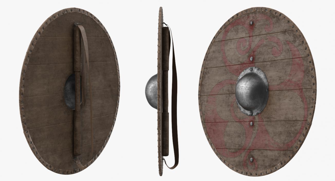 3D Round Medieval Shields Collection model