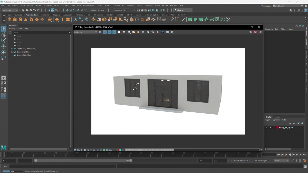 3D model Empty Bar Space