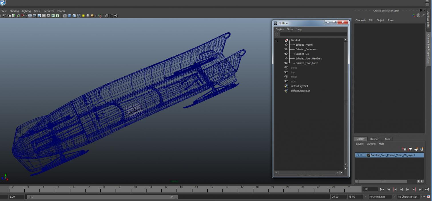 Bobsled Four Person Team GB 3D