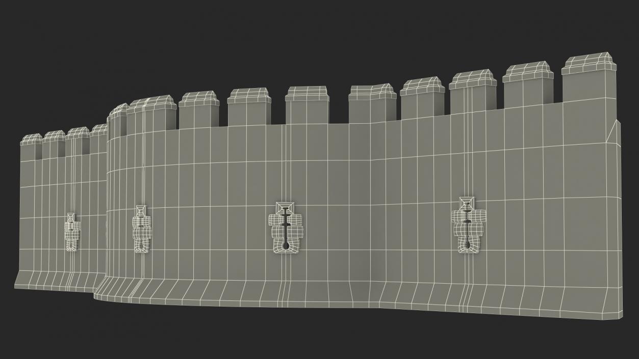 3D Medieval Castle Stone Wall