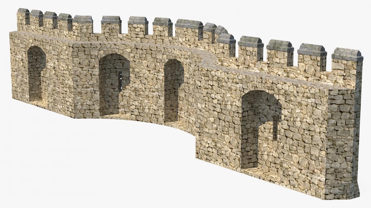 3D Medieval Castle Stone Wall