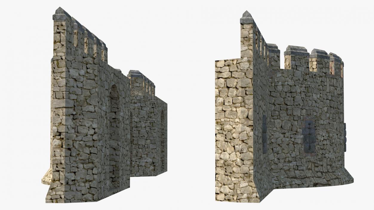 3D Medieval Castle Stone Wall