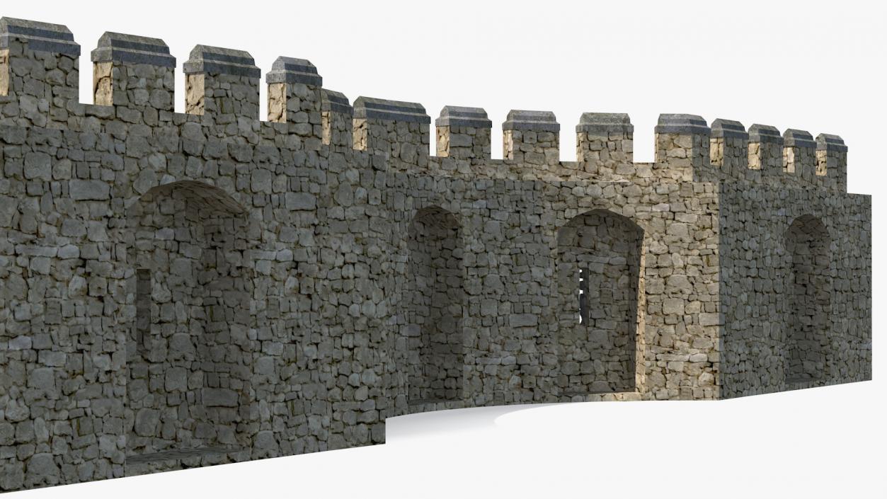 3D Medieval Castle Stone Wall