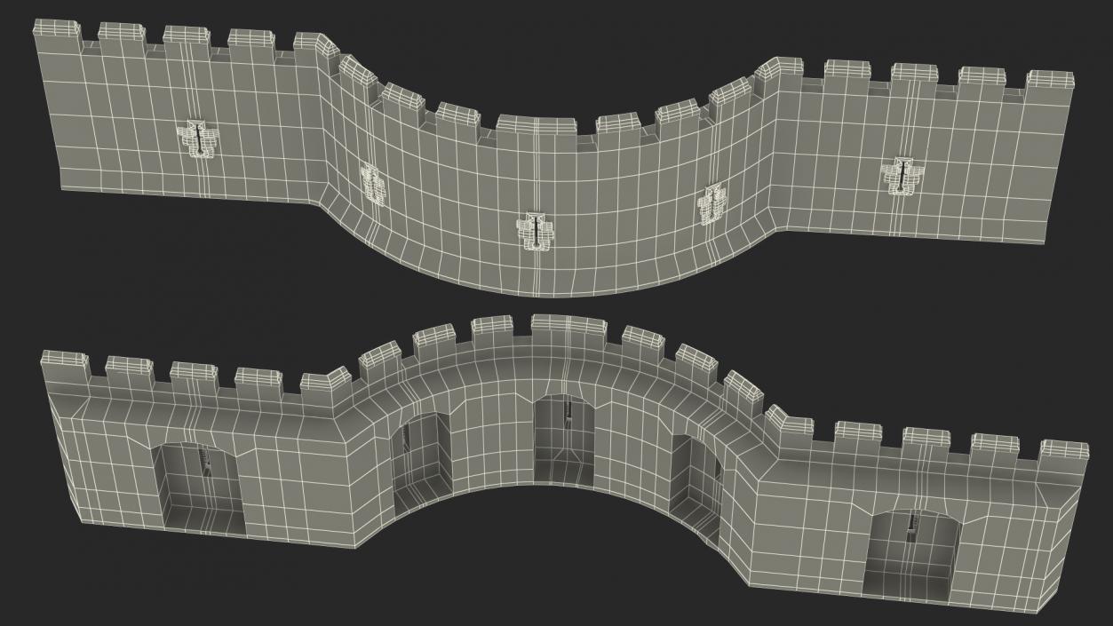 3D Medieval Castle Stone Wall