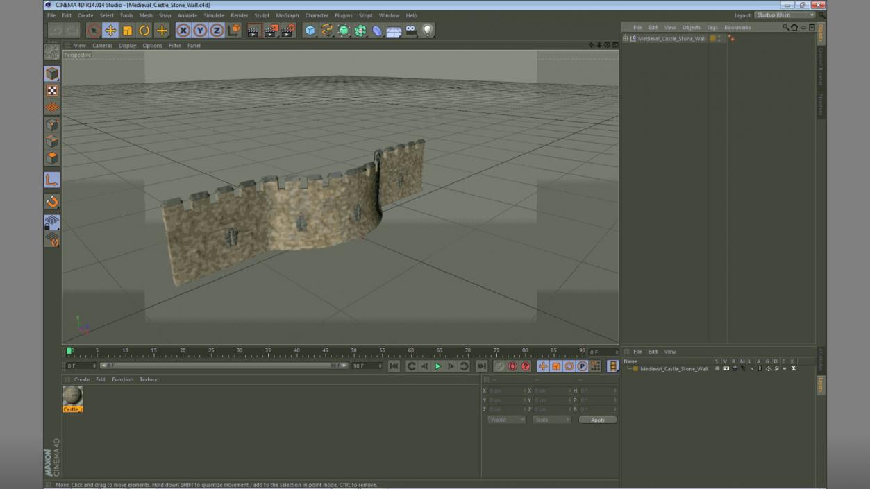 3D Medieval Castle Stone Wall