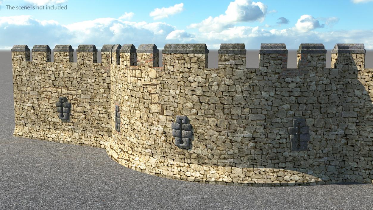 3D Medieval Castle Stone Wall