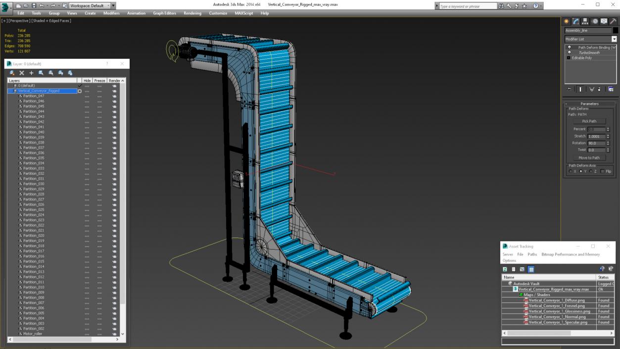 Vertical Conveyor Rigged 3D model