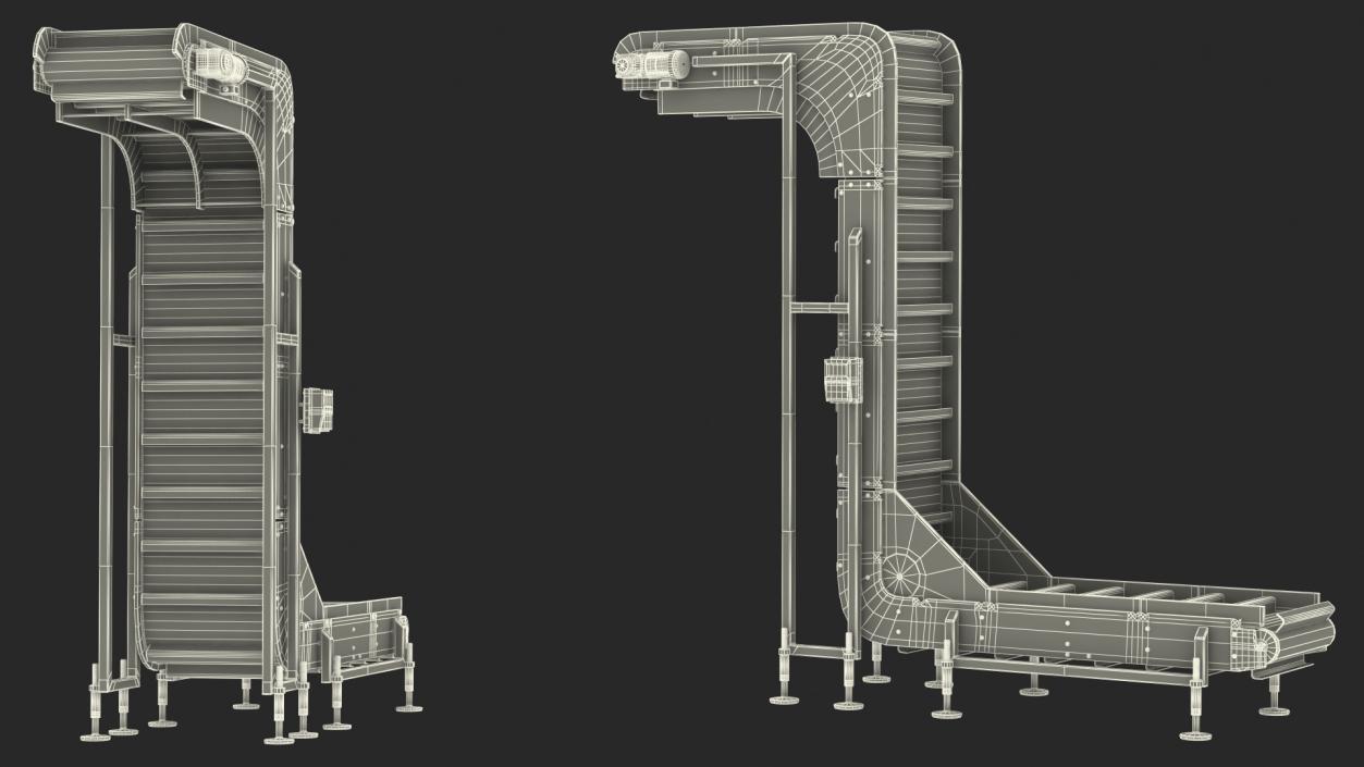 Vertical Conveyor Rigged 3D model