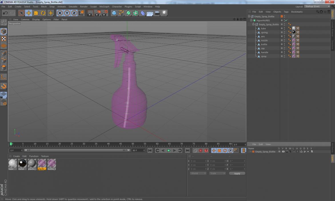 3D Empty Spray Bottle model