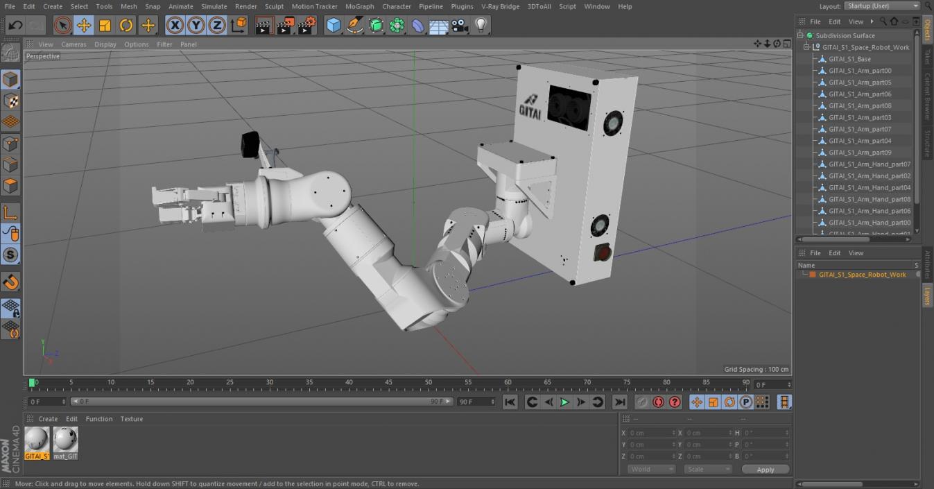 3D model GITAI S1 Space Robot Work