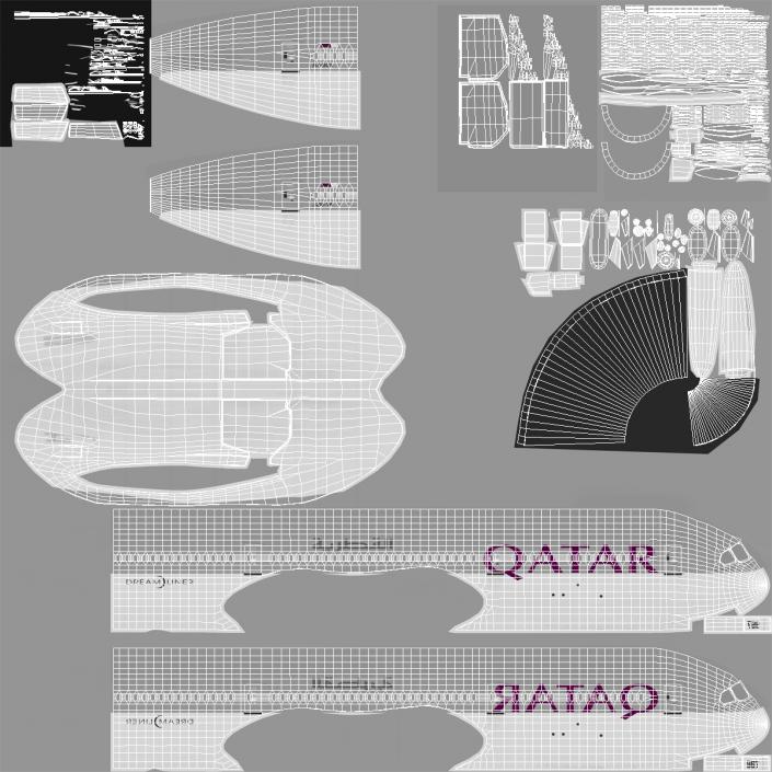 Boeing 787-9 Dreamliner QATAR 3D model