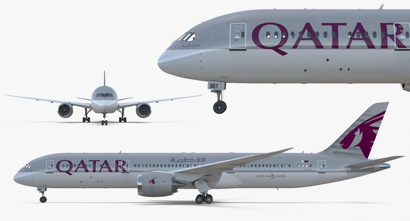 Boeing 787-9 Dreamliner QATAR 3D model