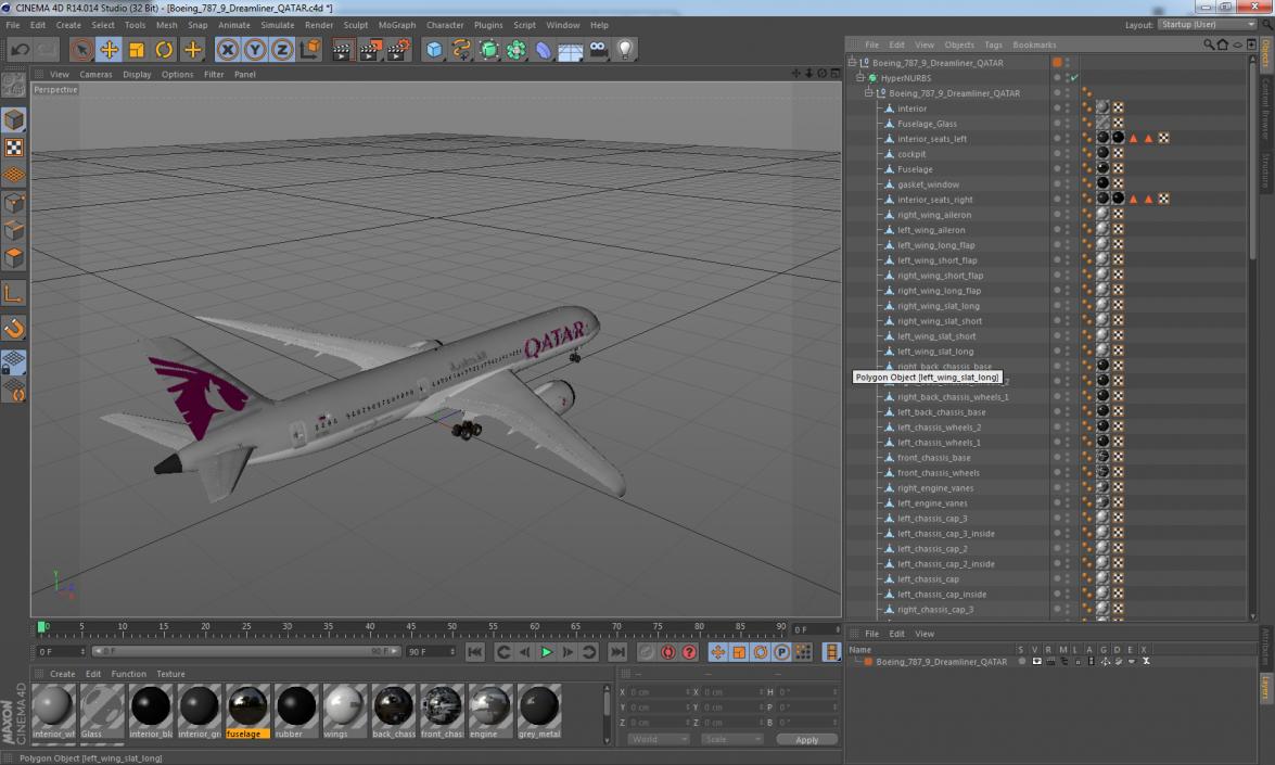 Boeing 787-9 Dreamliner QATAR 3D model