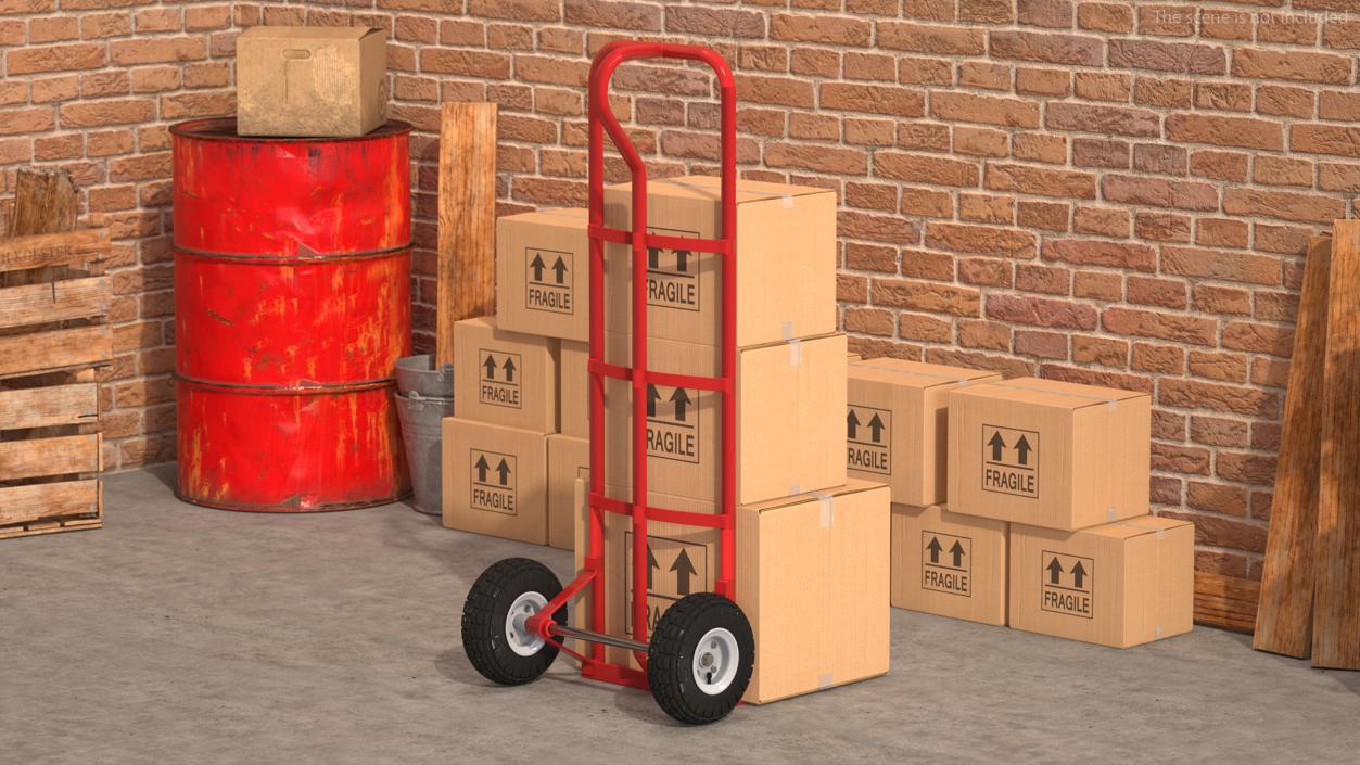 3D model Handtruck with Boxes